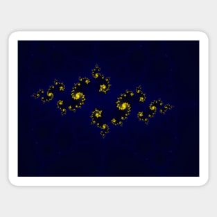 Blue & Gold Fractal filigree Sticker